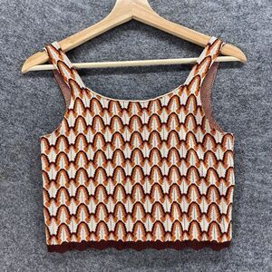 The Normal Brand - Woven Geometric Cropped Top